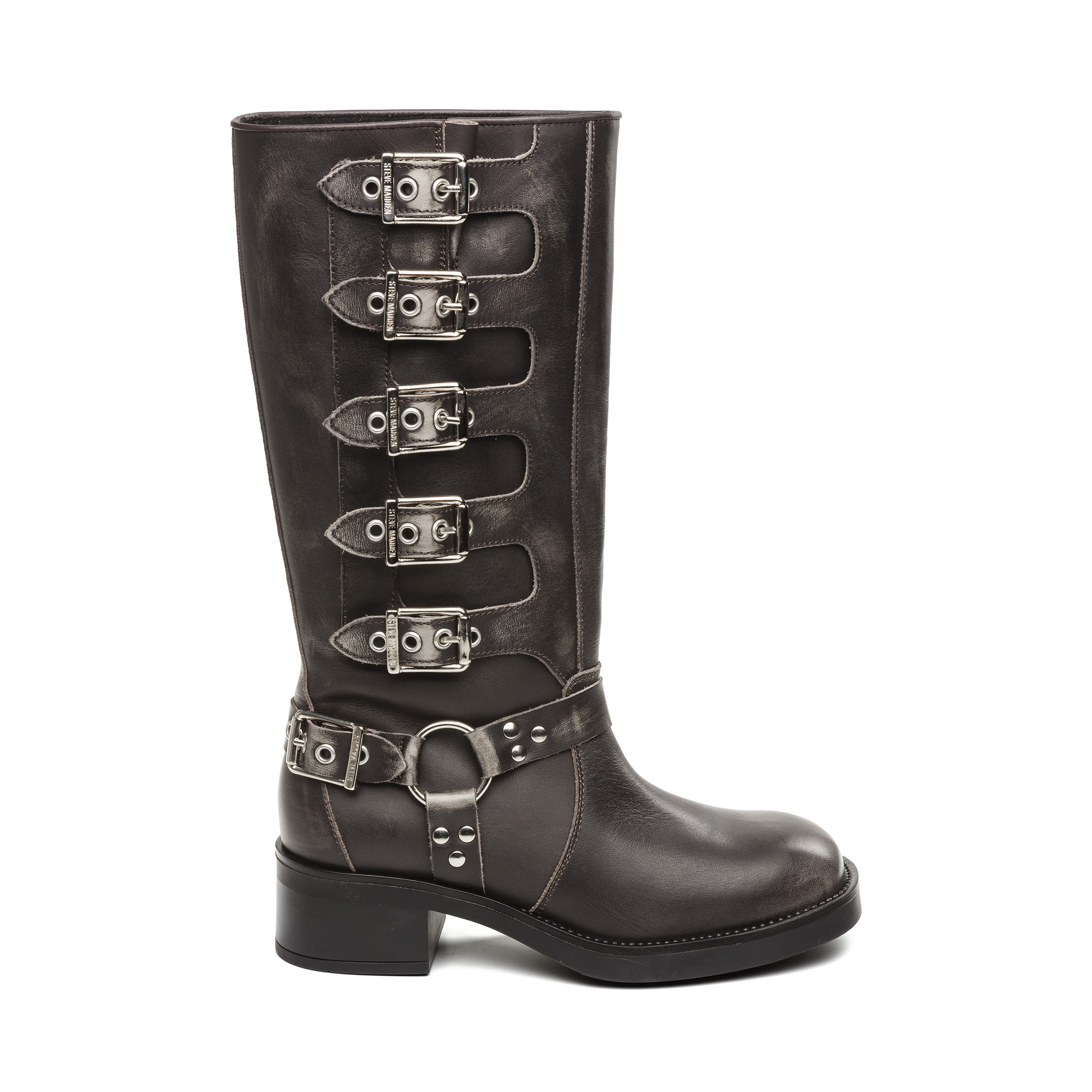 Battle Boot Donkergrijs Leer