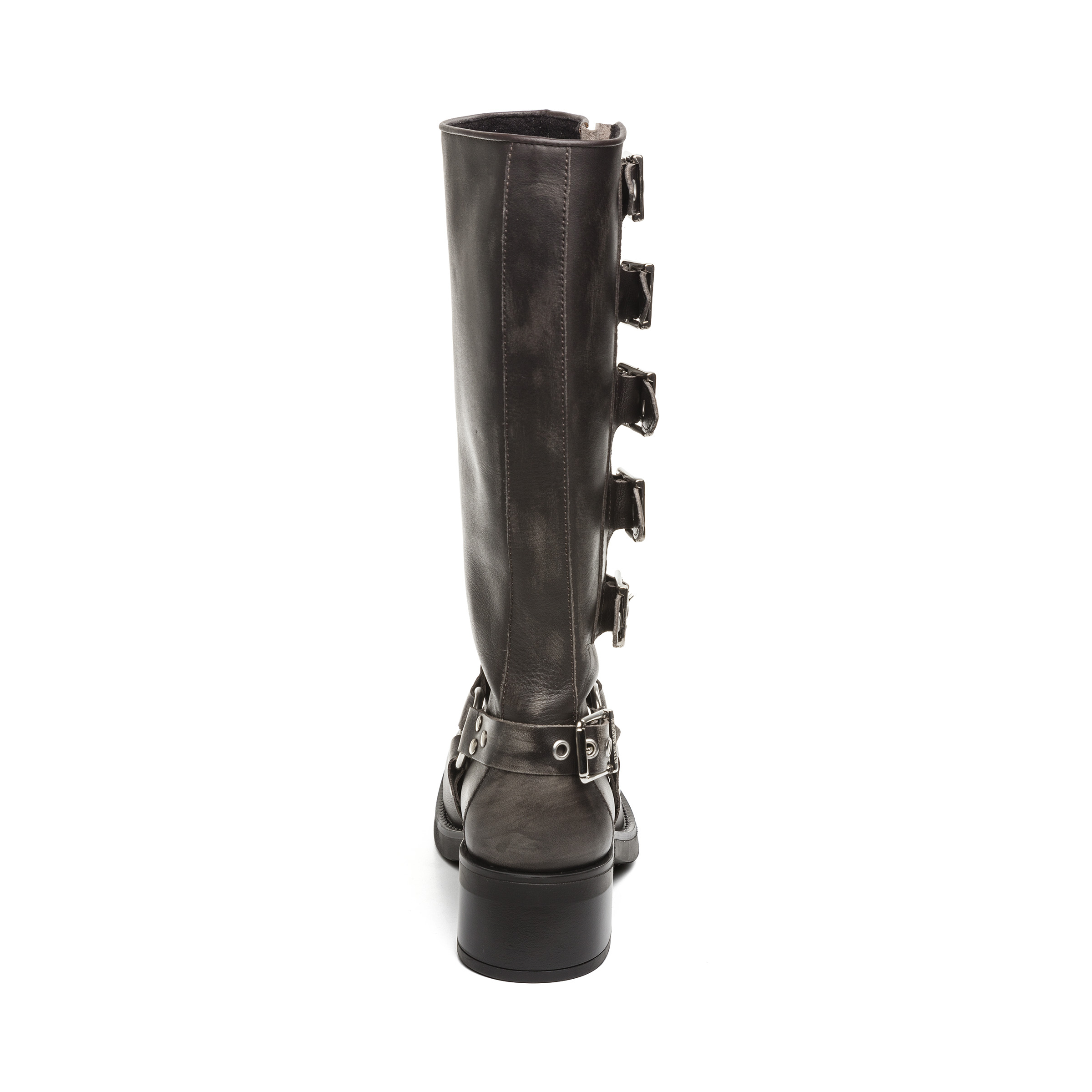Battle Boot Donkergrijs Leer
