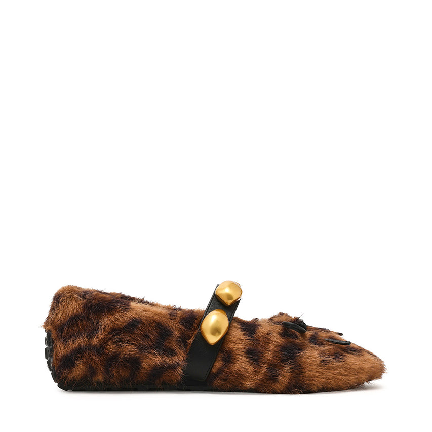 Toasted Flat Shoe BLK/BRN LEOPARD