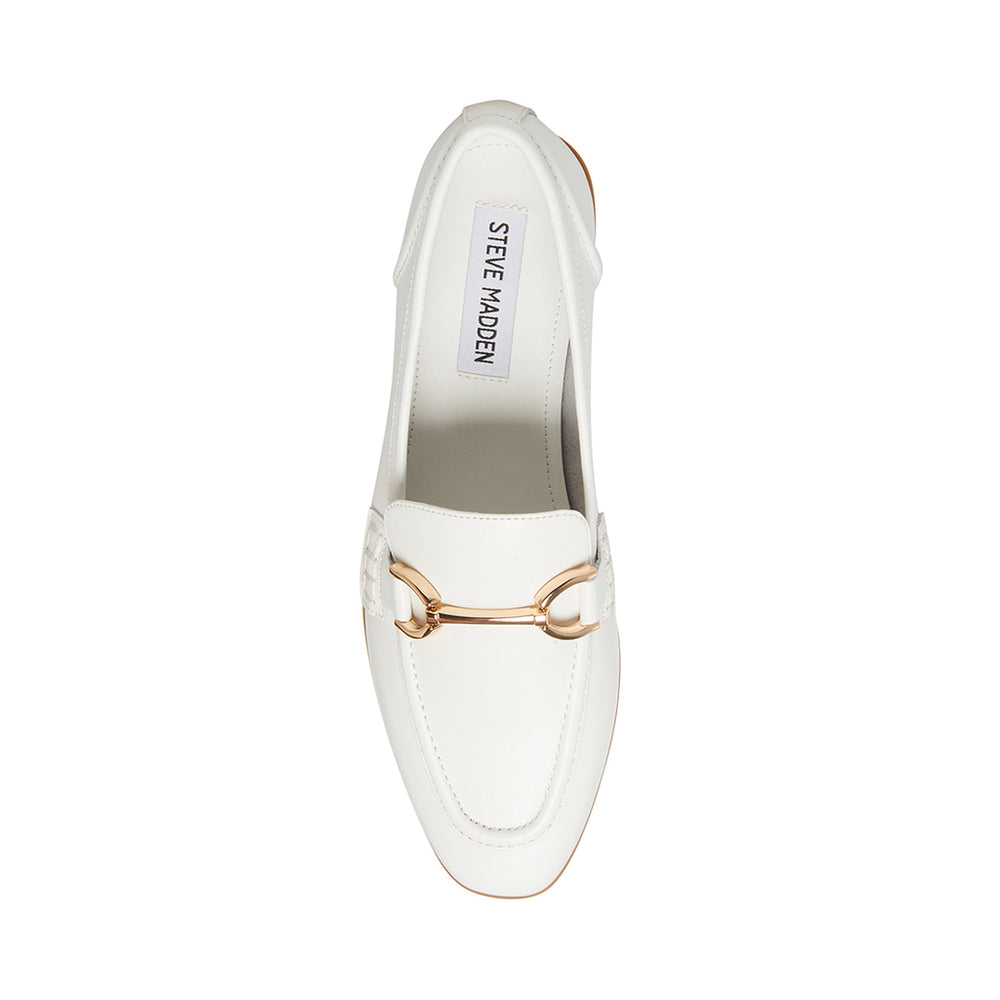 Steve Madden Carrine Loafer WHITE LEATHER Flat shoes All Products