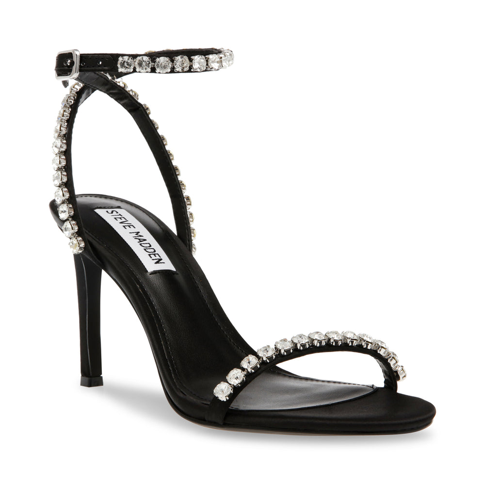 Steve Madden Jazzy Belle Sandal BLACK SATIN Sandals All Products