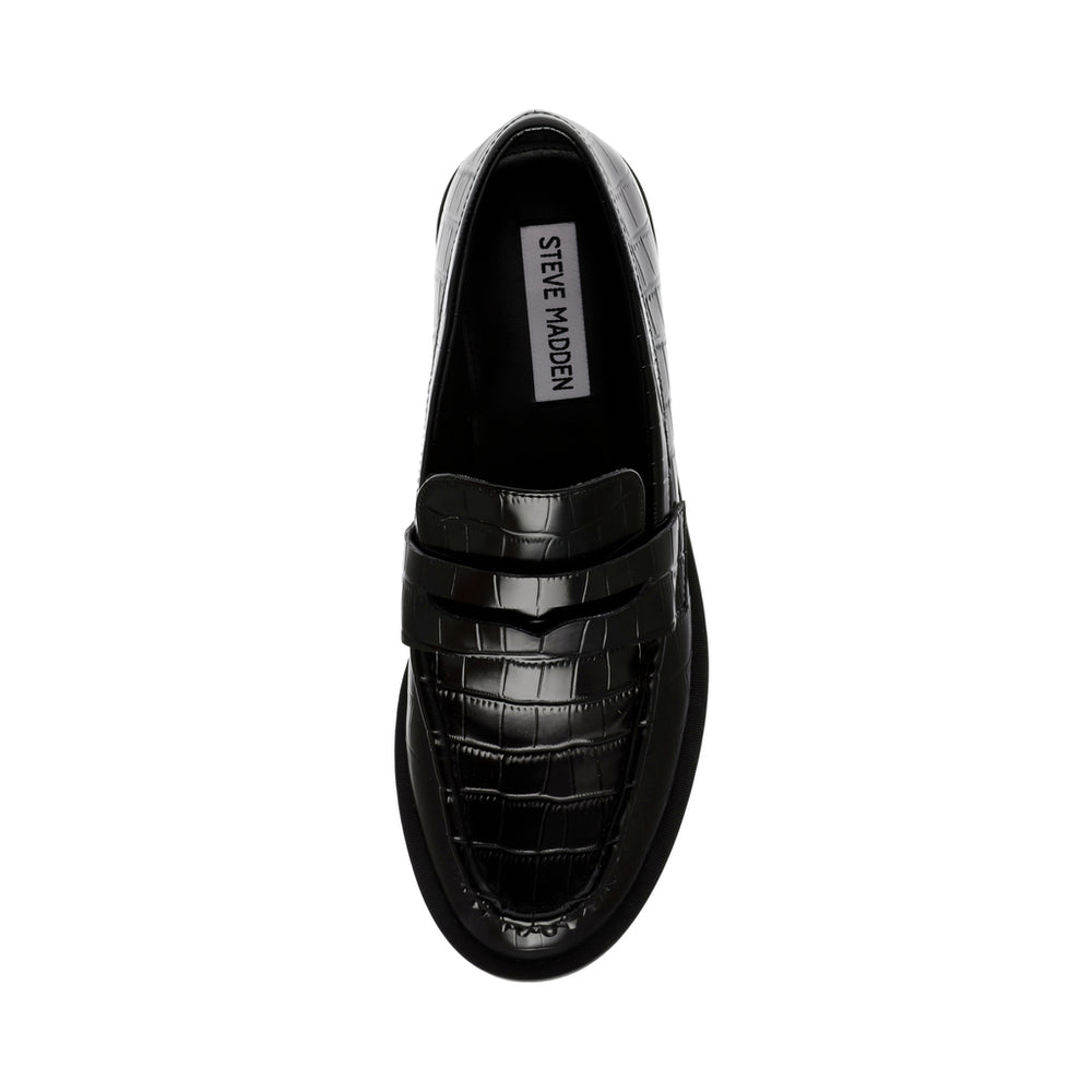 Steve Madden Harlem Loafer BLACK CROCO Flat shoes All Products