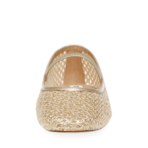 Majorca Flat Shoe GOLD RAFFIA