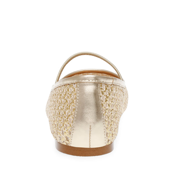 Majorca Flat Shoe GOLD RAFFIA