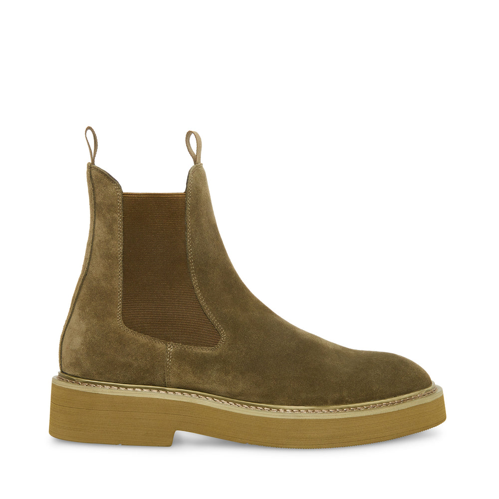 Steve Madden Men Brantley Chelsea Boot OLIVE SUEDE Boots All Products