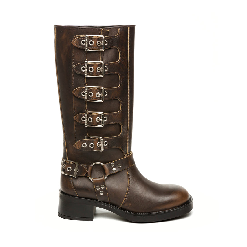 Battle Boot Bruin Leder