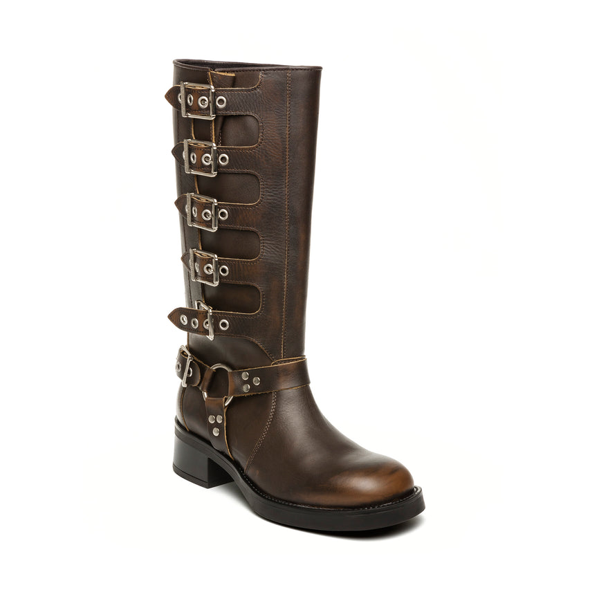 Battle Boot Bruin Leder