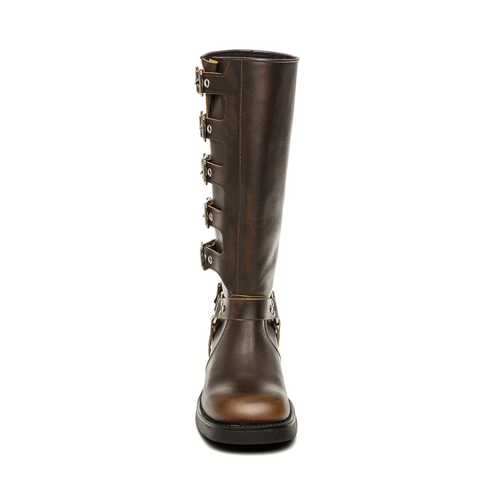 Battle Boot Bruin Leder
