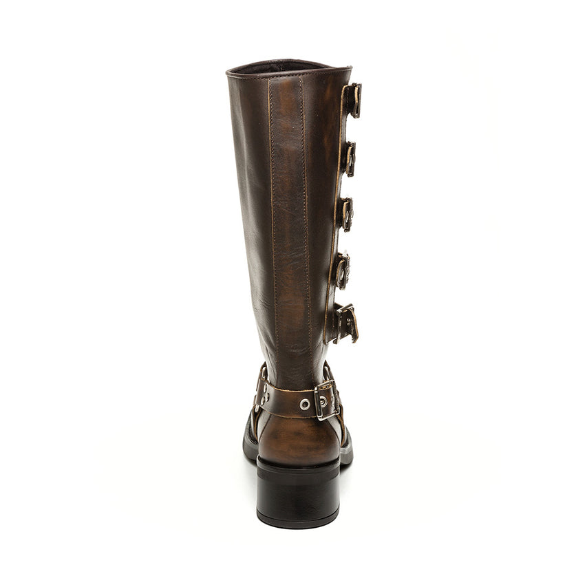 Battle Boot Bruin Leder