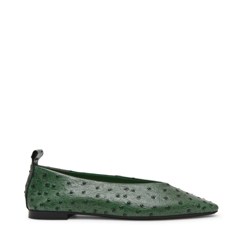 Swanky-OST Flat Shoe GREEN LEATHER