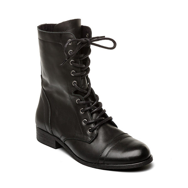Steve Madden Troopa Ankle Boot BLACK LEATHER Ankle boots All Products