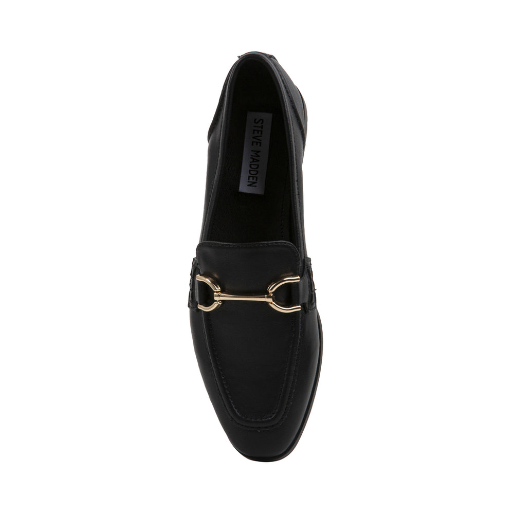 Steve Madden Carrine Loafer BLACK LEATHER Flat shoes All Products