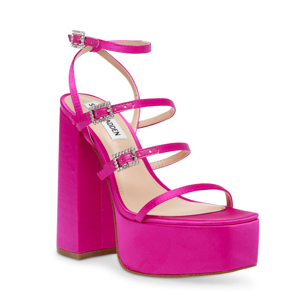 Steve Madden Elavator Sandal FUCHSIA SATIN Sandals All Products
