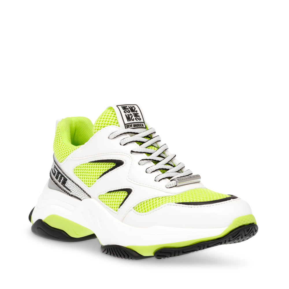 Steve Madden Medallist2 Sneaker WHITE/LIME Sneakers All Products