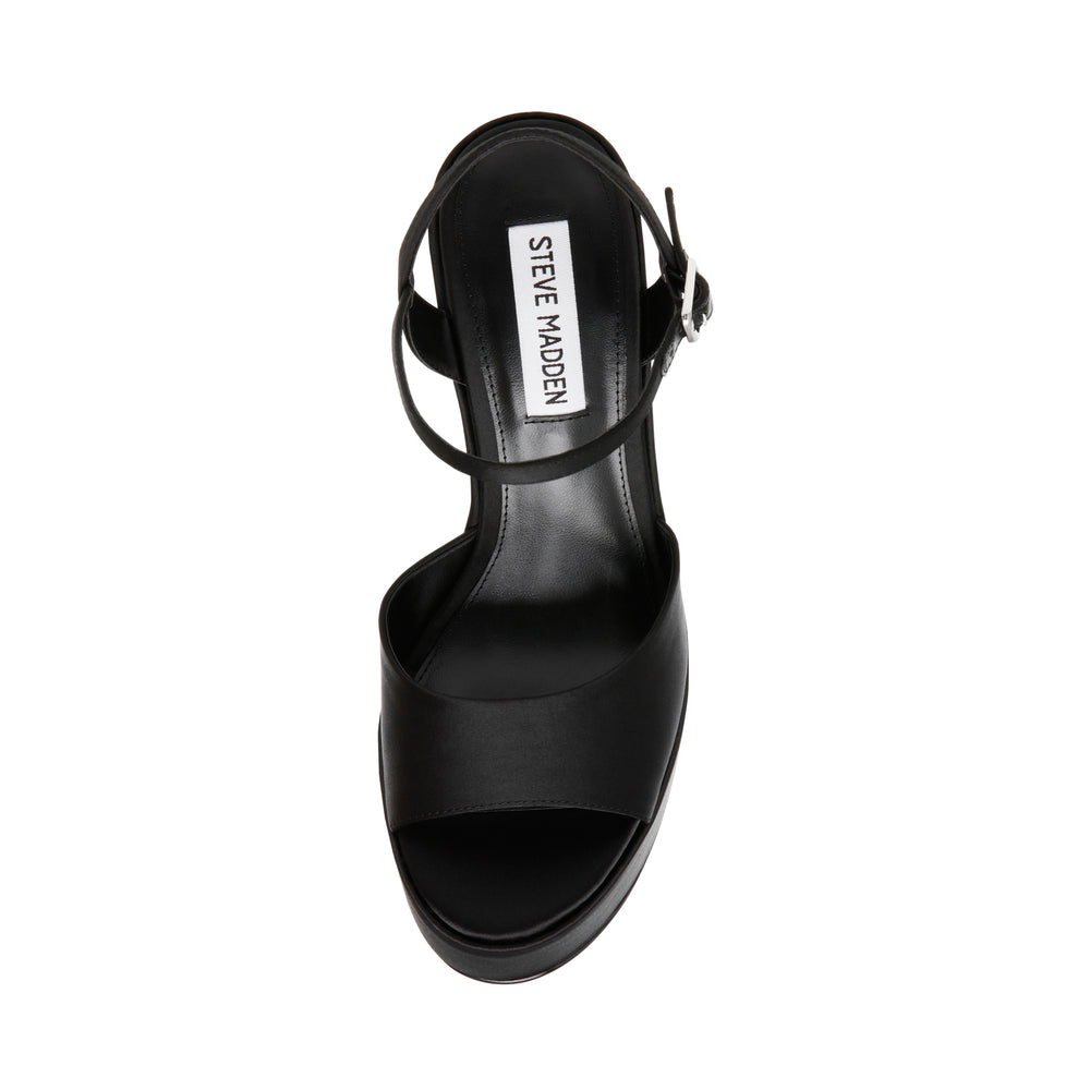 Steve Madden Compact Sandal BLACK SATIN Sandals All Products