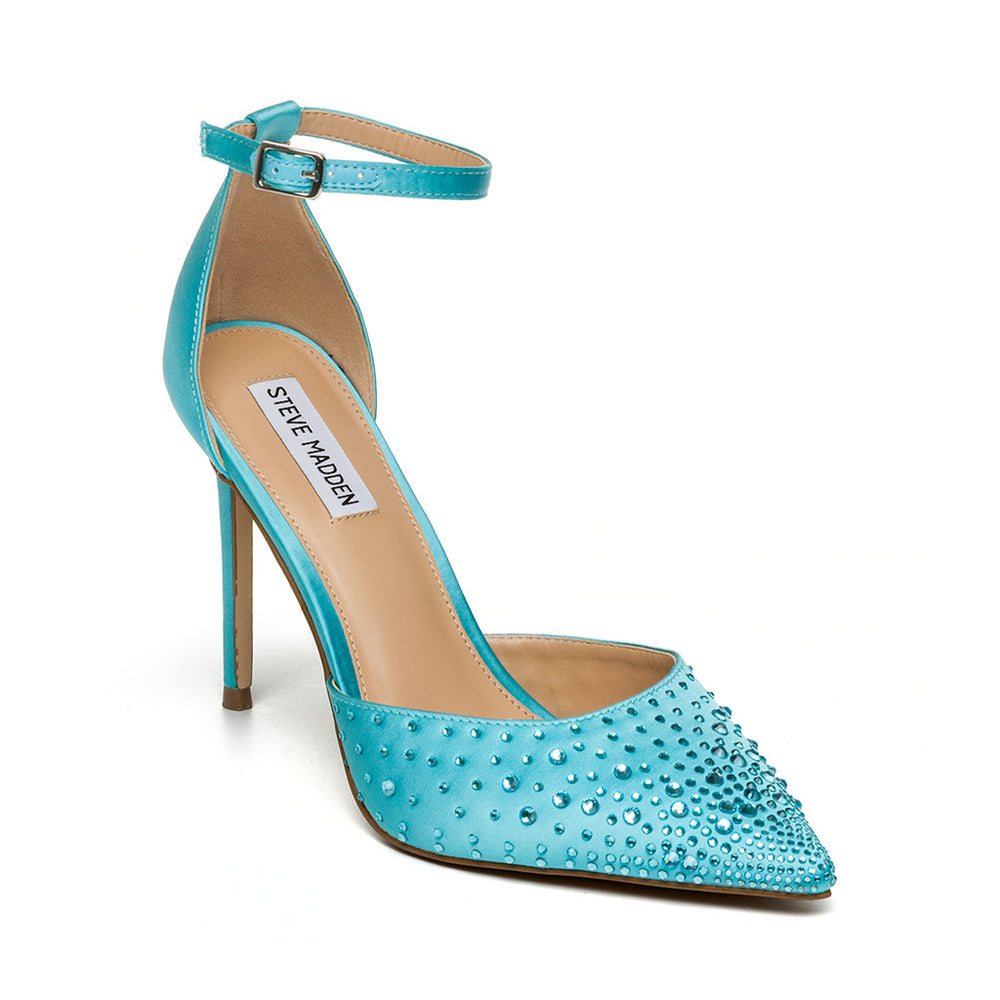 Steve Madden Ravaged Sandal TEAL SATIN Sandals All Products