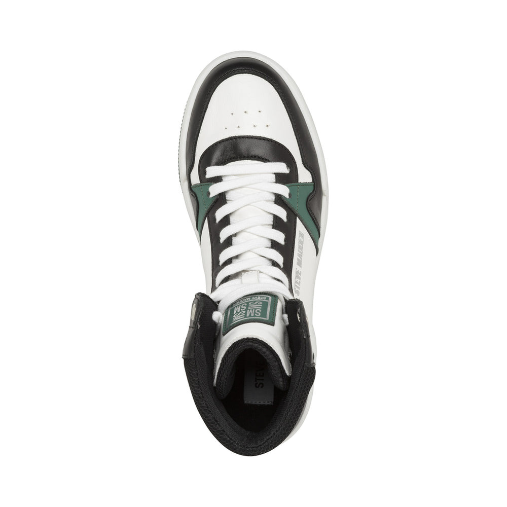 Steve Madden Men Kobe-M Sneaker WHITE/BLACK/EMERALD Sneakers All Products