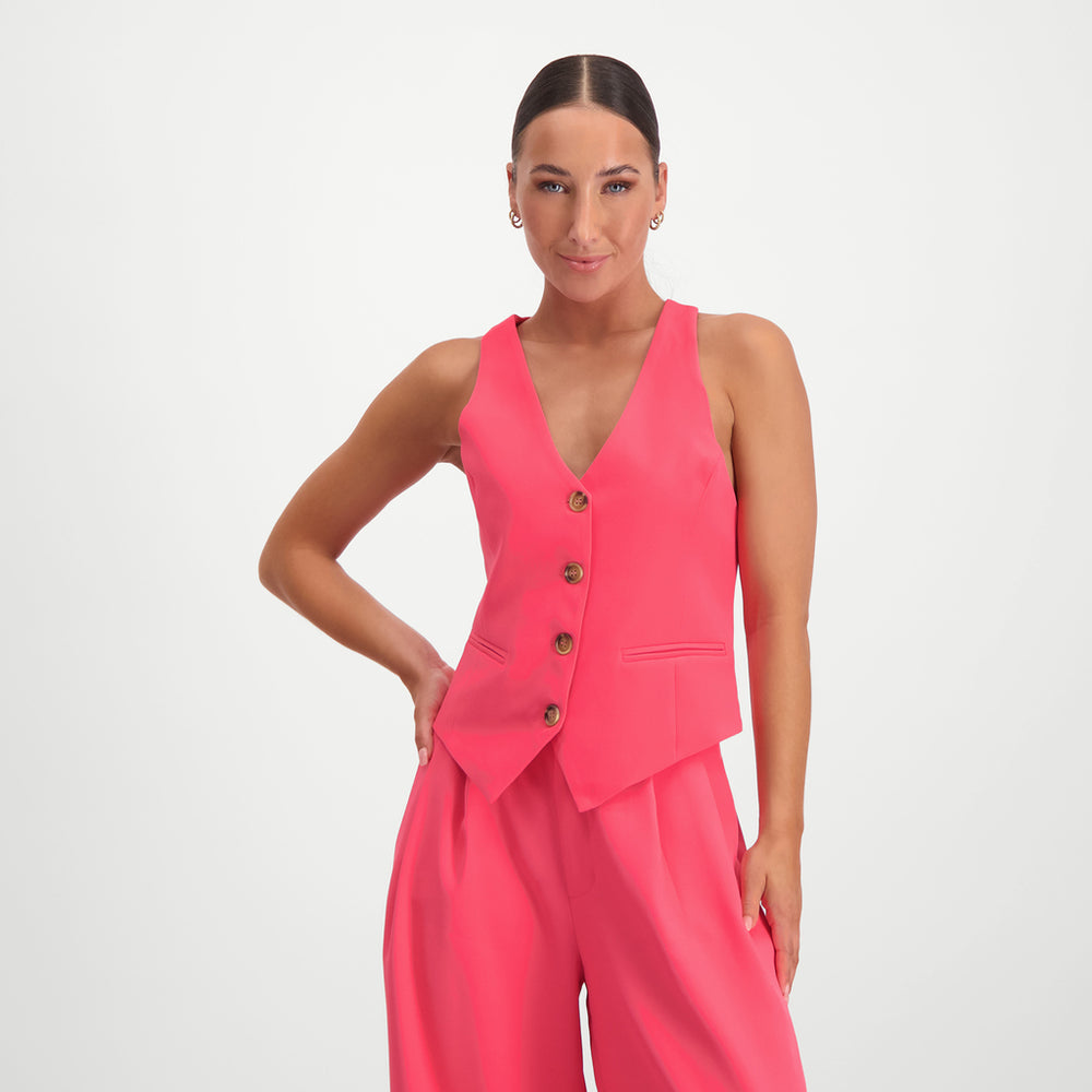 Steve Madden Apparel Isabella Vest PINK GLO Tops All Products
