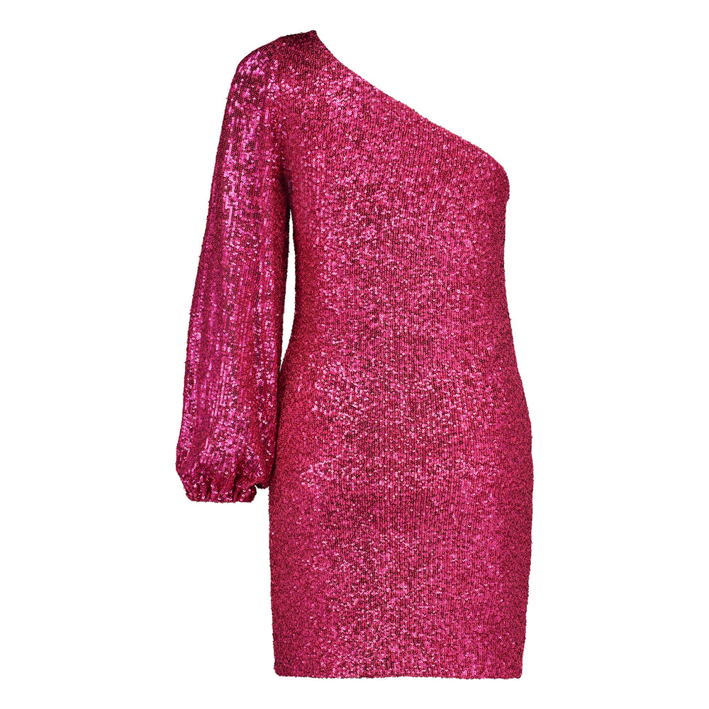 Steve Madden Apparel Asymmetrical Sequin Mini Dress PINK Dresses All Products