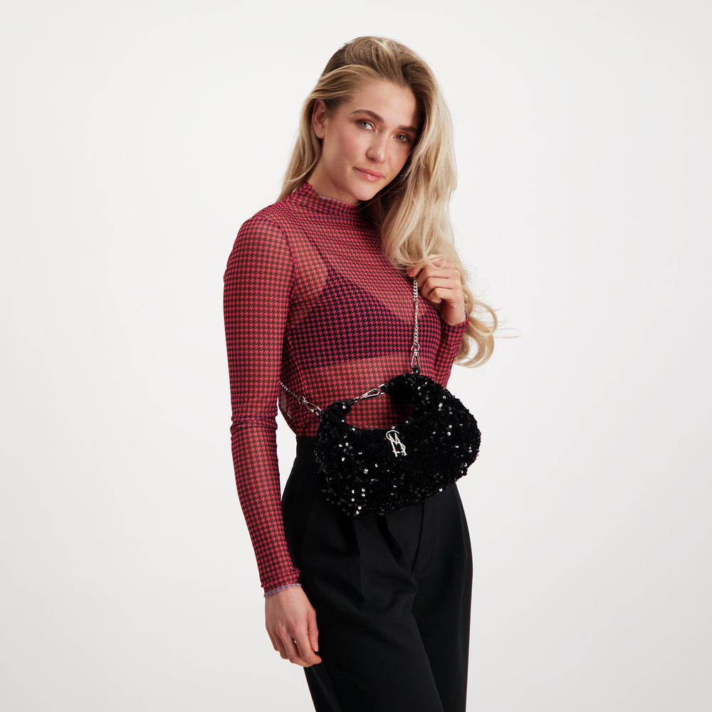 Steve Madden Apparel The Eliza Mesh Top PINK GLO Tops All Products